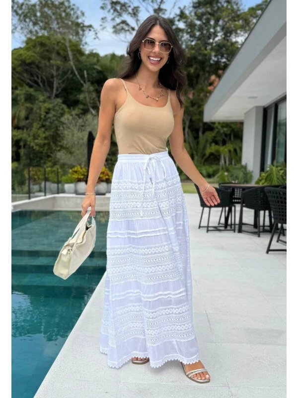 SAIA LONGA INDIANA - COSH JEANS - Branco