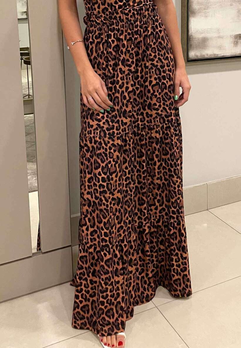 Saia jeans onça hot sale