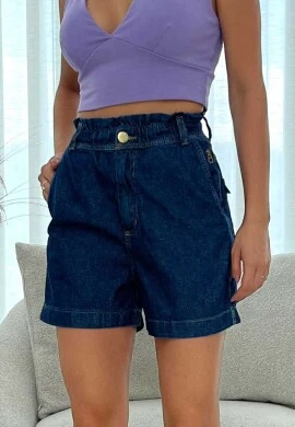 SHORT FEMININO COM ELÁSTICO LAVINE  COSH JEANS - Jeans