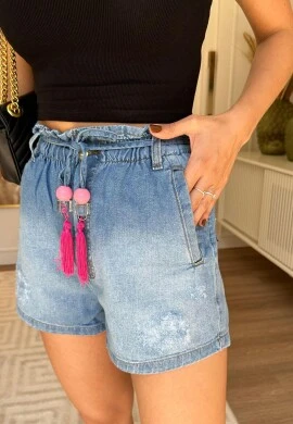 SHORT JEANS MOM CLOCHARD C/ CINTO - COSH - Jeans
