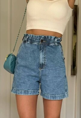 SHORT SKY FEMININO COM ELÁSTCIO MELISSA  COSH JEANS - Jeans