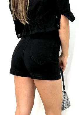 SHORTS JEANS VERA COLLOR FEMININO  COSH JEANS - Preto