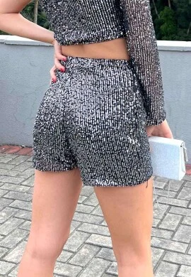 SHORTS PAETE FEMININO - COSH JEANS - Preto