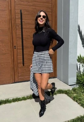 SHORTS TWEED SOLTO - COSH JEANS - Preto