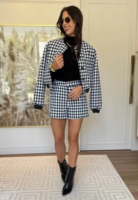SHORTS TWEED SOLTO - COSH JEANS - Preto