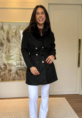 SOBRETUDO CIDA PELUCIADO - COSH JEANS - Preto