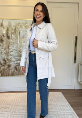 SOBRETUDO ELDA LÃ BATIDA - COSH JEANS - Gelo