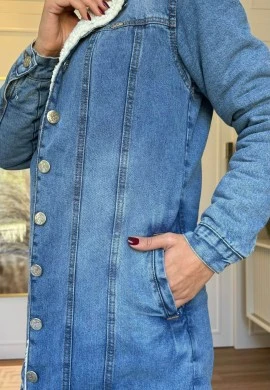 SOBRETUDO FEMININO JEANS PELUCIADO CATARINA - COSH JEANS - Jeans