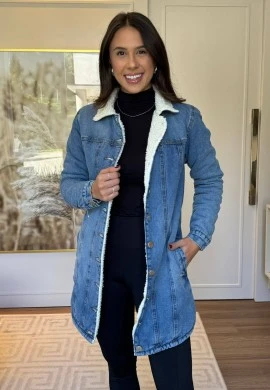 SOBRETUDO FEMININO JEANS PELUCIADO CATARINA - COSH JEANS - Jeans