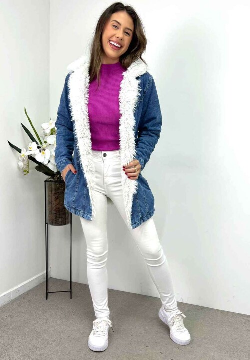 Sobretudo jeans best sale sem manga