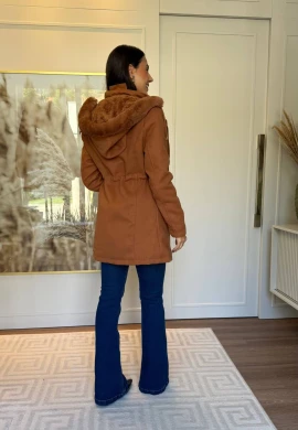 SOBRETUDO SARA LÃ BATIDA - COSH JEANS - Caramelo