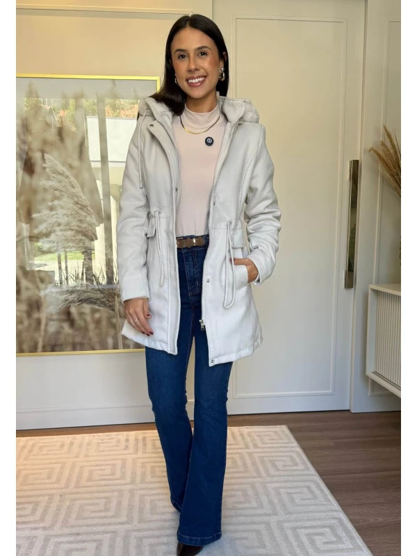 SOBRETUDO SARA LÃ BATIDA - COSH JEANS - Gelo