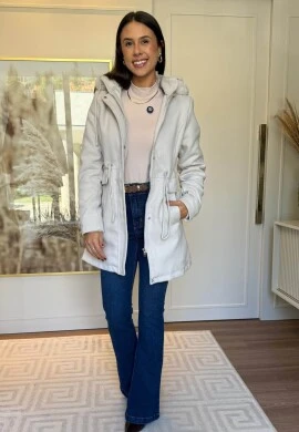 SOBRETUDO SARA LÃ BATIDA - COSH JEANS - Gelo