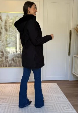 SOBRETUDO SARA LÃ BATIDA - COSH JEANS - Preto