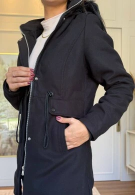 SOBRETUDO SARA LÃ BATIDA - COSH JEANS - Preto