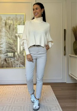 SUETER FEMININO MANGA MORCEGO CRIS - COSH JEANS - Off white