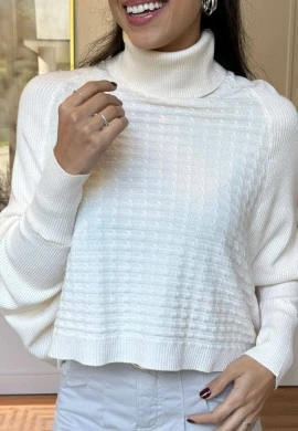 SUETER FEMININO MANGA MORCEGO CRIS - COSH JEANS - Off white