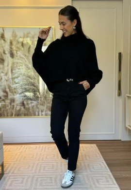 SUETER FEMININO MANGA MORCEGO CRIS - COSH JEANS - Preto