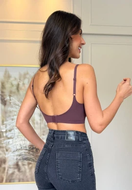 SUTIA CORTE A LASER - COSH JEANS - Marrom