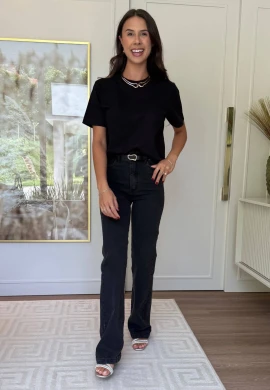 TSHIRT FEMININA BASICA MARA - COSH JEANS - Preto