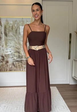 VESTIDO ALINE - COSH JEANS - Marrom