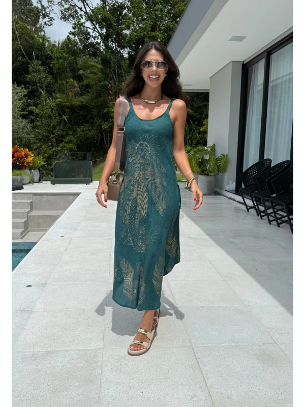 VESTIDO AMBAR TRAPEZIO - COSH JEANS - Verde