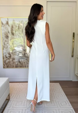 VESTIDO ARLETE DRAPEADO - COSH JEANS - Branco