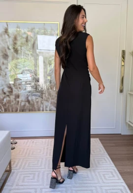 VESTIDO ARLETE DRAPEADO - COSH JEANS - Preto