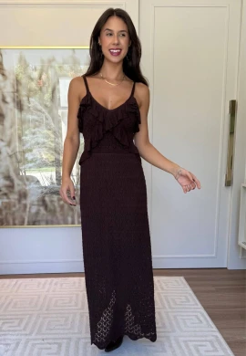 VESTIDO BORDADO LARISSA - COSH JEANS - Marrom
