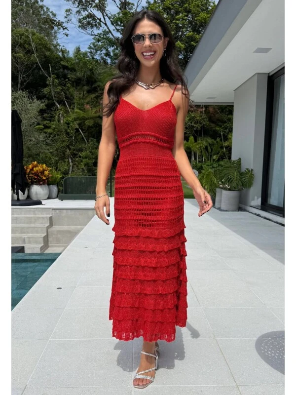 VESTIDO CAMADAS - COSH JEANS - Vermelho