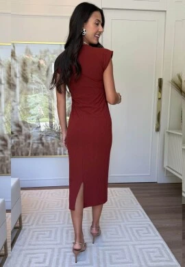 VESTIDO CANELADO IRENE - COSH JEANS - Argila