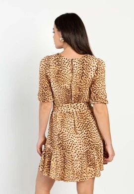 VESTIDO CURTO ANIMAL PRINT  COSH JEANS - Onça