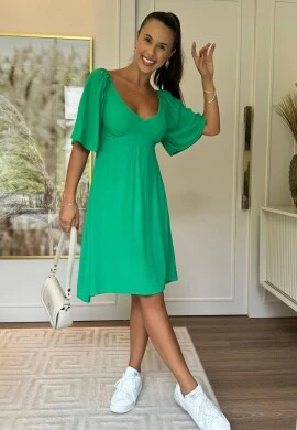 VESTIDO CURTO COM MANGA - COSH JEANS - Verde
