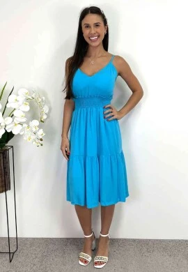 VESTIDO CURTO DE ALÇAS - COSH JEANS - Azul