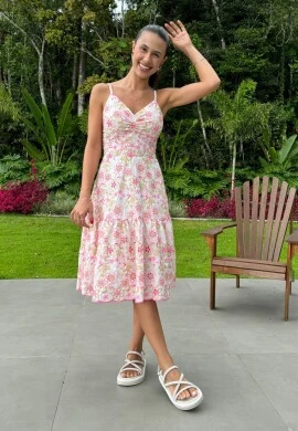 VESTIDO CURTO FEMININO LAISE - COSH JEANS - Rosa