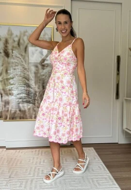 VESTIDO CURTO FEMININO LAISE - COSH JEANS - Rosa