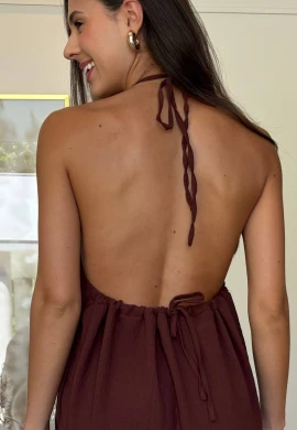 VESTIDO CURTO GISELE - COSH JEANS - Cafe