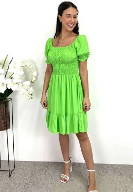 VESTIDO CURTO LASTEX - COSH JEANS - Verde