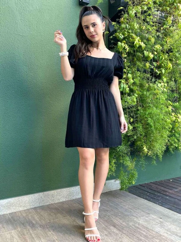 VESTIDO CURTO NEGA RIO - COSH JEANS - Preto