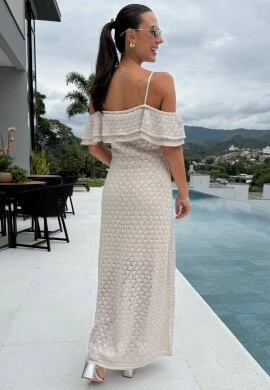 VESTIDO DE CROCHE VERANE - COSH JEANS - Cru