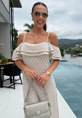 VESTIDO DE CROCHE VERANE - COSH JEANS - Cru