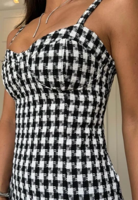 VESTIDO DE TWEED BETINA - COSH JEANS - Preto