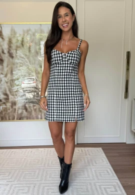 VESTIDO DE TWEED BETINA - COSH JEANS - Preto