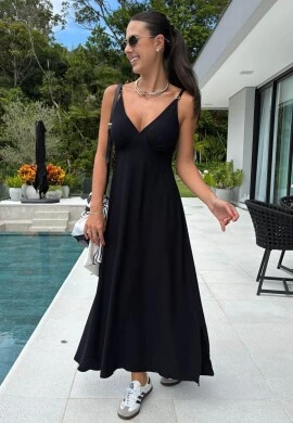 VESTIDO ELISAMA - COSH JEANS - Preto