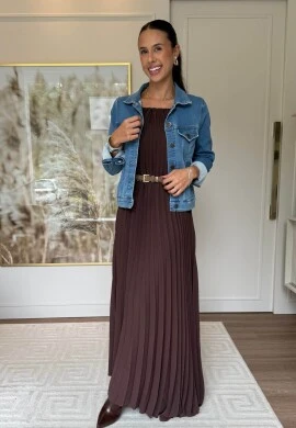 VESTIDO FELICIA - COSH JEANS - Marrom