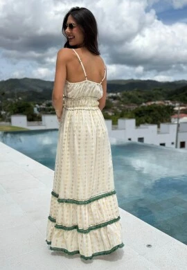 VESTIDO FEMININO BOHO CHIC - COSH JEANS - Bege