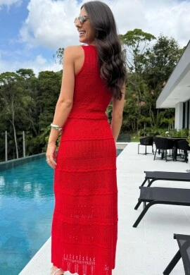 VESTIDO FEMININO CASSIAN - COSH JEANS - Vermelho
