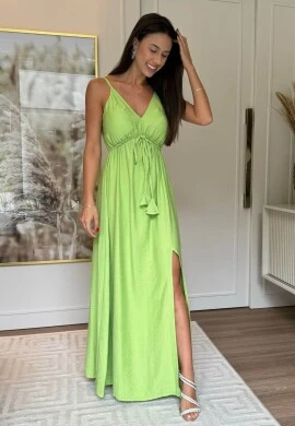 VESTIDO FEMININO DE ALCINHAS - COSH JEANS - Verde