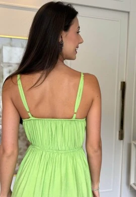 VESTIDO FEMININO DE ALCINHAS - COSH JEANS - Verde