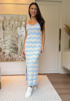 VESTIDO FEMININO JOICE LISTRADO - COSH JEANS - Azul